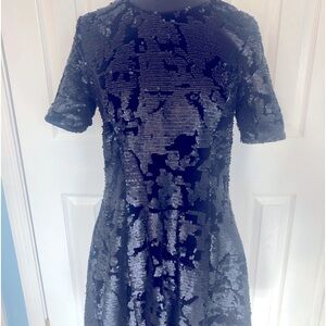 J by JOA Elegant Blue Velvet & Sequin Dress L